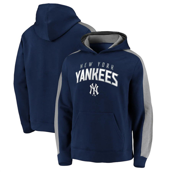 Men's New York Yankees Navy Game Time Arch Pullover Hoodie